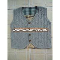 latest v-neck button-down 100% cotton baby boys cable knittd vests