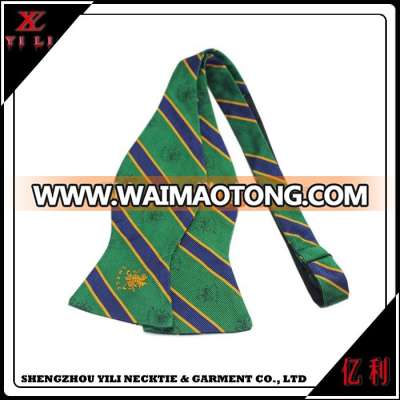 Customized logo silk woven large mens self tie cheap bow ties